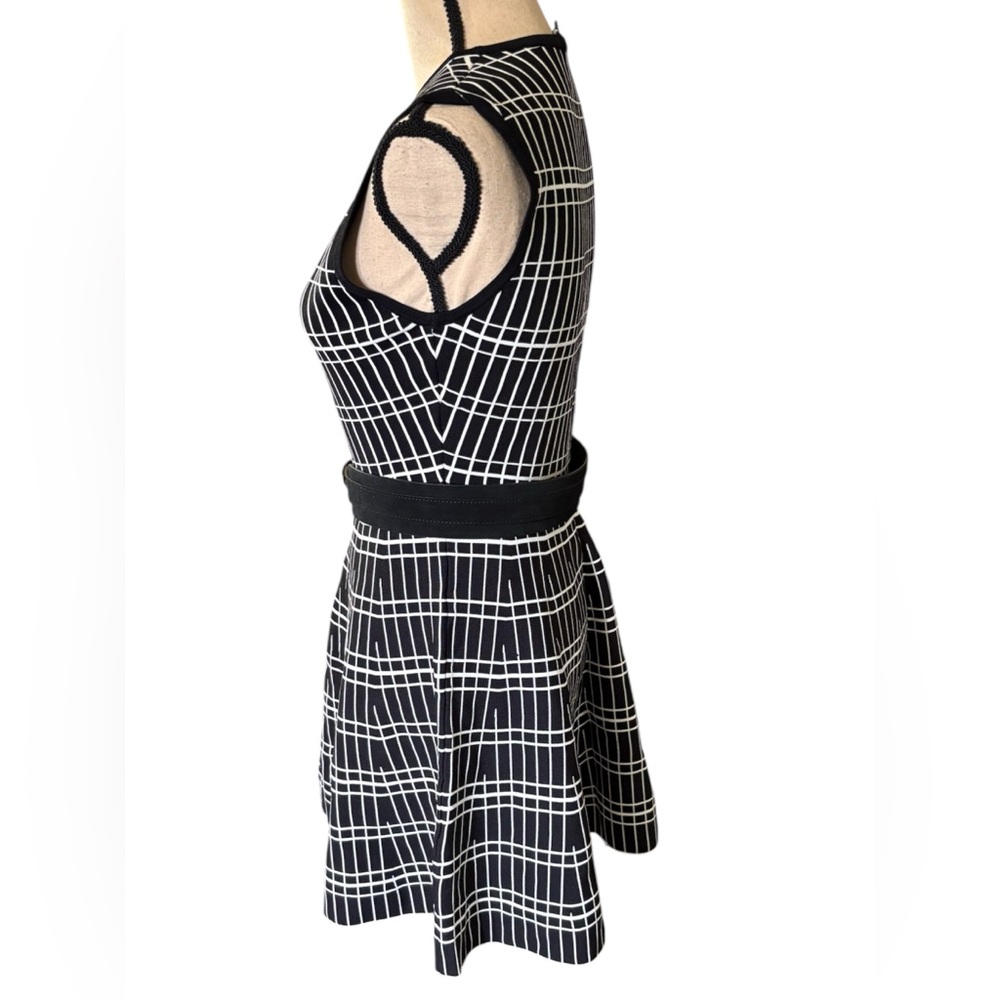 ZARA-NWT large geometric fit & flare mini skater dress. Black/white. New w/tag! - Picture 13 of 15